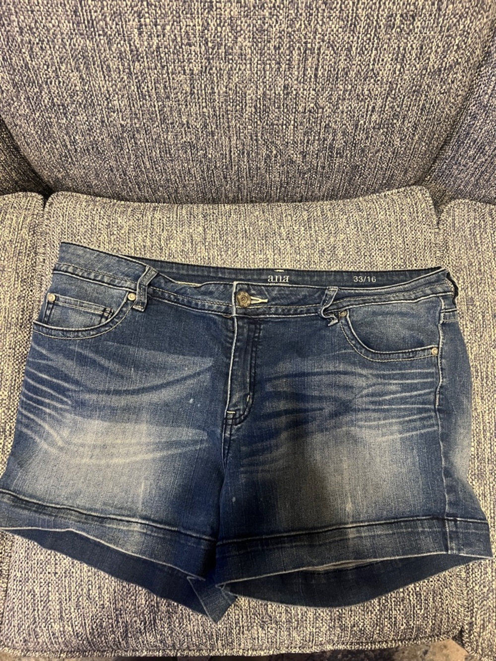 a.n.a Blue Faded Denim Jean Shorts